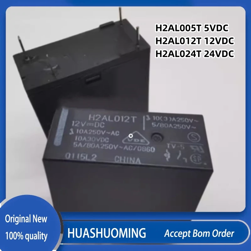 10Pcs/LoT   New  5VDC   24VDC  H2AL005T 5V  H2AL012T 12V  H2AL024T  24V  4PIN  16A