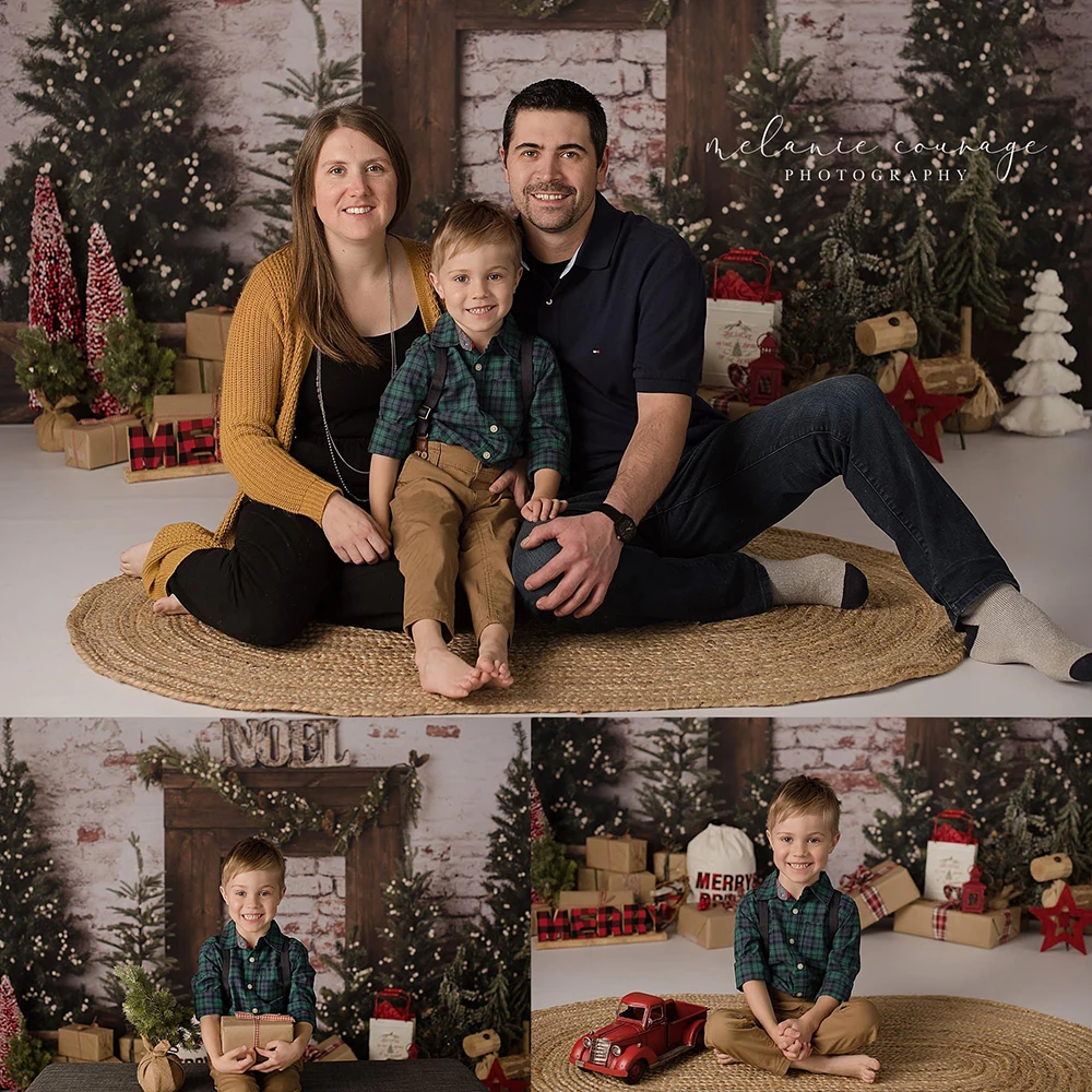 

Merry Christmas Morning Photography Backdrop Kids Birthday Cake Smash Background Noel Mantle Lights Xmas Tree Photo Studio Props