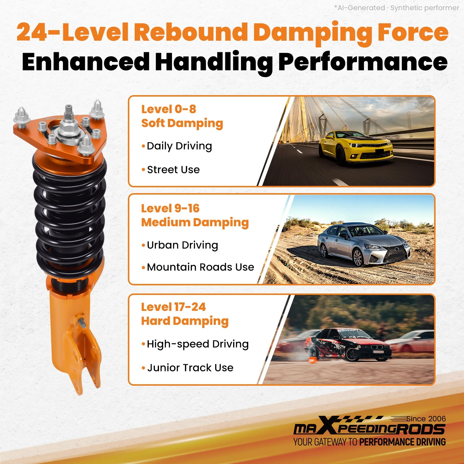 Upgrade maXpeedingrods Damper Adjustable Coilover For Mitsubishi Lancer 08-16