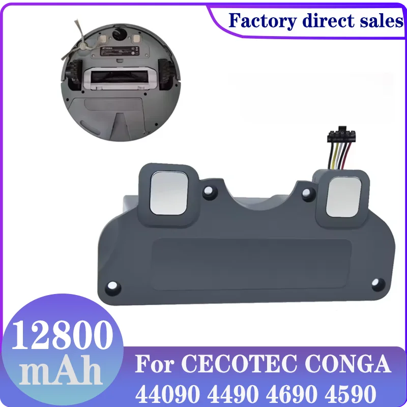 NEW For CECOTEC CONGA 4090 4490 4590 4690 Robot Vacuum Cleaner Accessories Spare Parts Tool Original 12.8Ah Replacement Battery