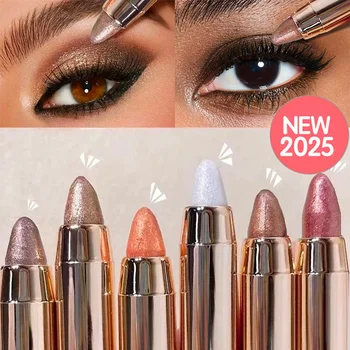 6 Colors Double-Ended Eyeshadow Stick – Waterproof, Long-Lasting, Matte & Glitter,…