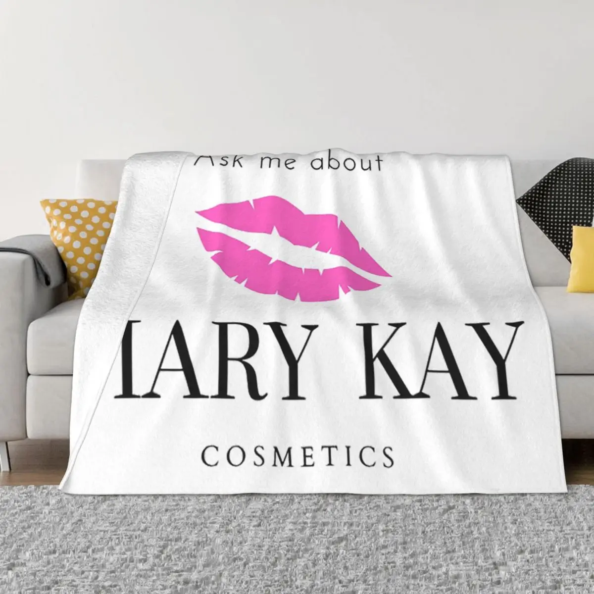 Ask Me About Mary Kay Blanket Soft Warm Flannel Throw Blanket Plush for Bed Living room Picnic Travel Home Sofa