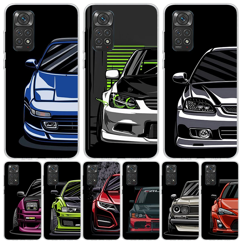 JDM Tokyo Drift Sports Car Male Men Case Phone Cover for Xiaomi Redmi Note 13 12S 12 11S 11 11T 11E 10S 10 Pro Plus 9S 9 8T 8 5G