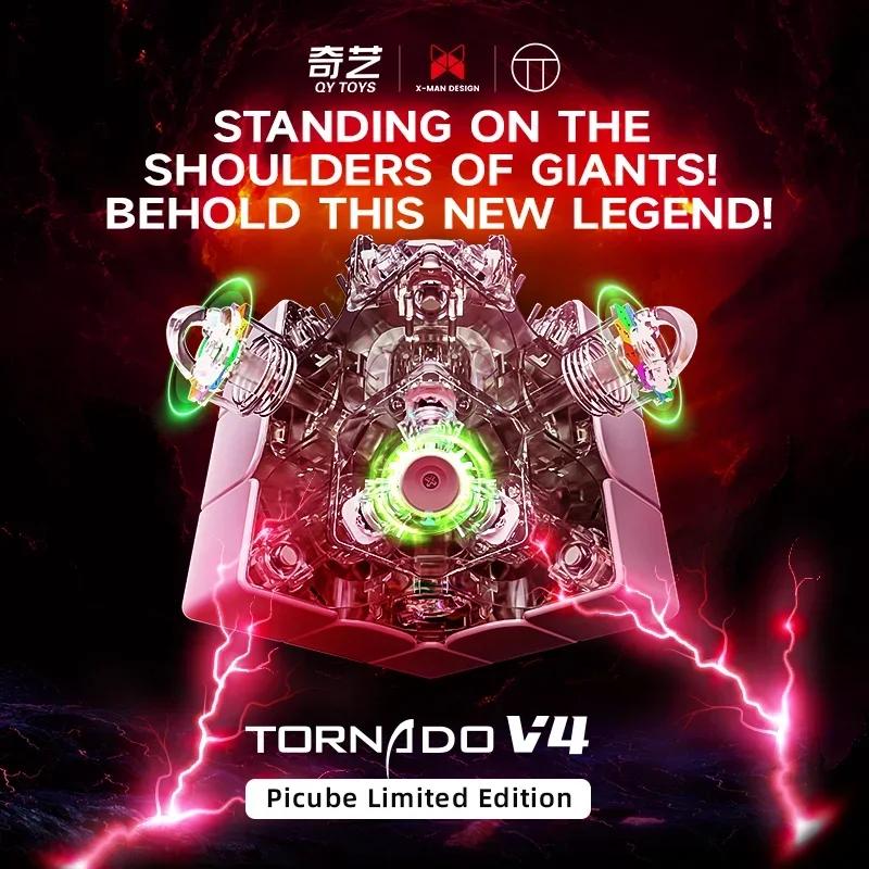 LIMITED EDITION!!! [ECube] QiYi XMD Tornado V4 Picube Llimited Edition 3x3 Flagship Magnetic Transparent Inner Speed Cube Toys