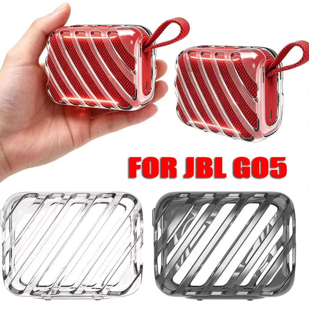 TPU Speaker Protective Case Hollow Shock Resistant Speaker Cover Shell Transparent Protector Sleeve for JBL GO5