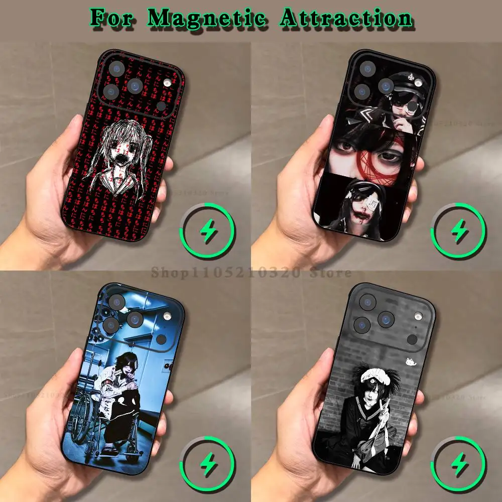 Senketsuakochan Phone Case For iPhone 17,16,15,14,13,12,X,XS,Pro,Max,Plus,E,Air,Mini with Magsafe Magnetic Liquid TPU