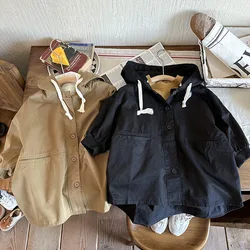 Korean children's wear boy Korean version coat spring and autumn children all casual trench coat western style girl baby long