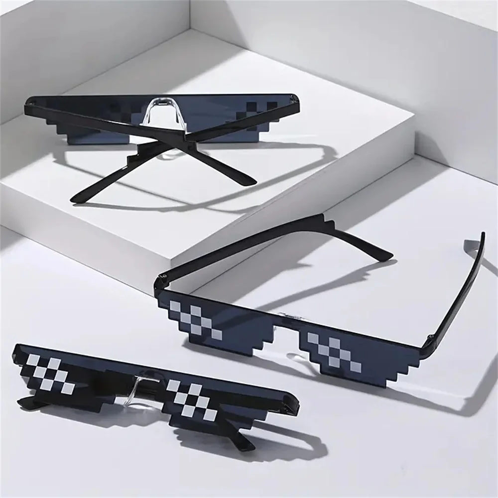 Mosaik Lustige Party Brille Festival Party Foto Requisiten Anime Pixel Brille Pixelated-Meme Gamer Dekor Bevorzugung Lustige Kreative Geschenke – Detail 4
