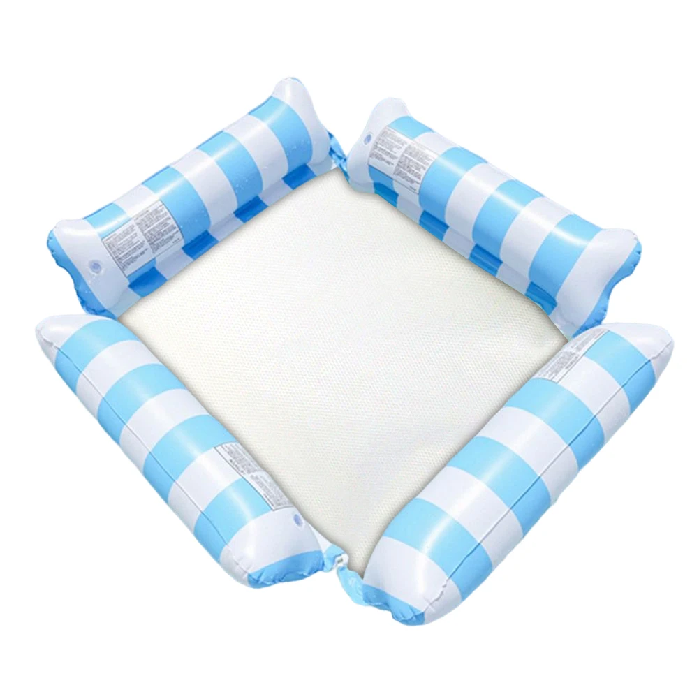 Espreguiçadeira de pvc brinquedos flutuantes confortável listra cama flutuante de água portátil à prova de vazamento leve para suprimentos de piscina de verão