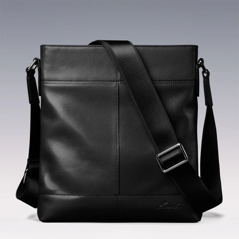 

Genuine Leather Men's Crossbody Bag Single oulder Casual Vertical Busin Small Bapa Leather Handbag for Youth