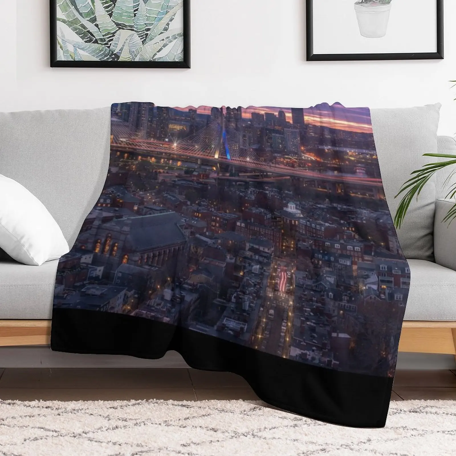 New Charlestown sunset, Boston Throw Blanket Loose halloween Blankets