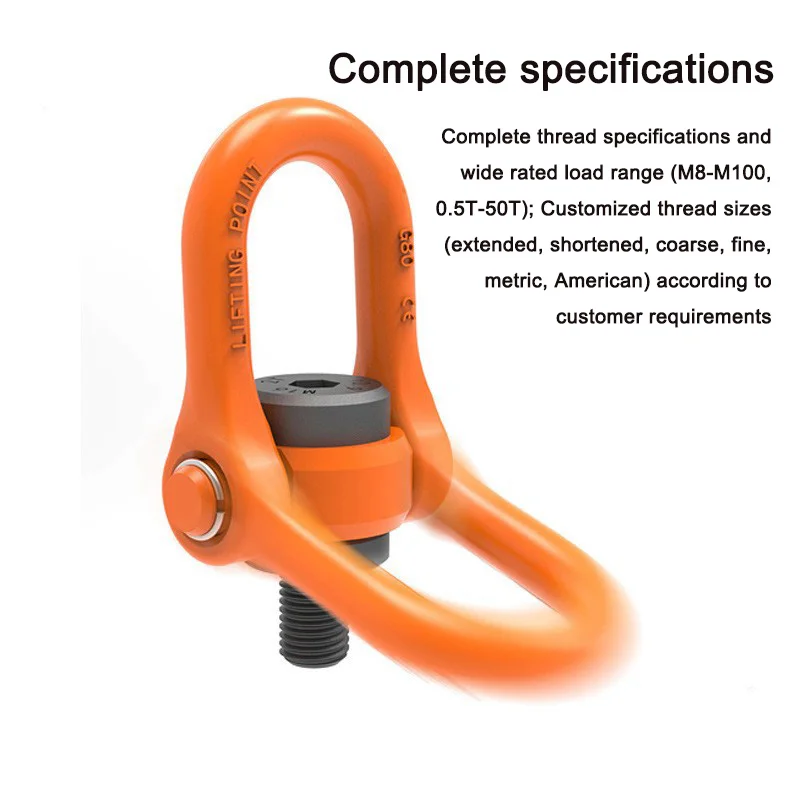 Anillo de elevación giratorio de acero de aleación G80, anillos de elevación giratorios con rodamiento de bolas, anillos giratorios de aparejo YDS, pernos de ojo giratorios para elevación