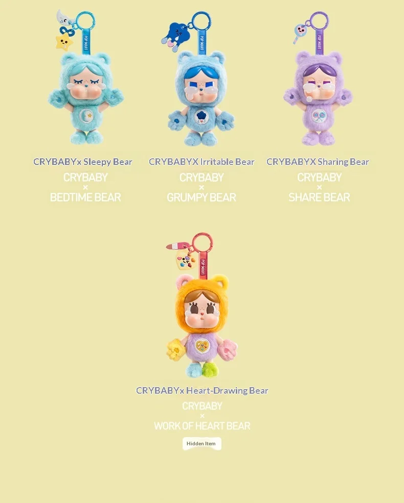Original POP MART CRYBABY Care Bears Blindbox Taschenanhänger Schlüsselanhänger Niedliches Sammlerstück Dekofigur Spielzeug Geschenk für Sammler – Detail 2