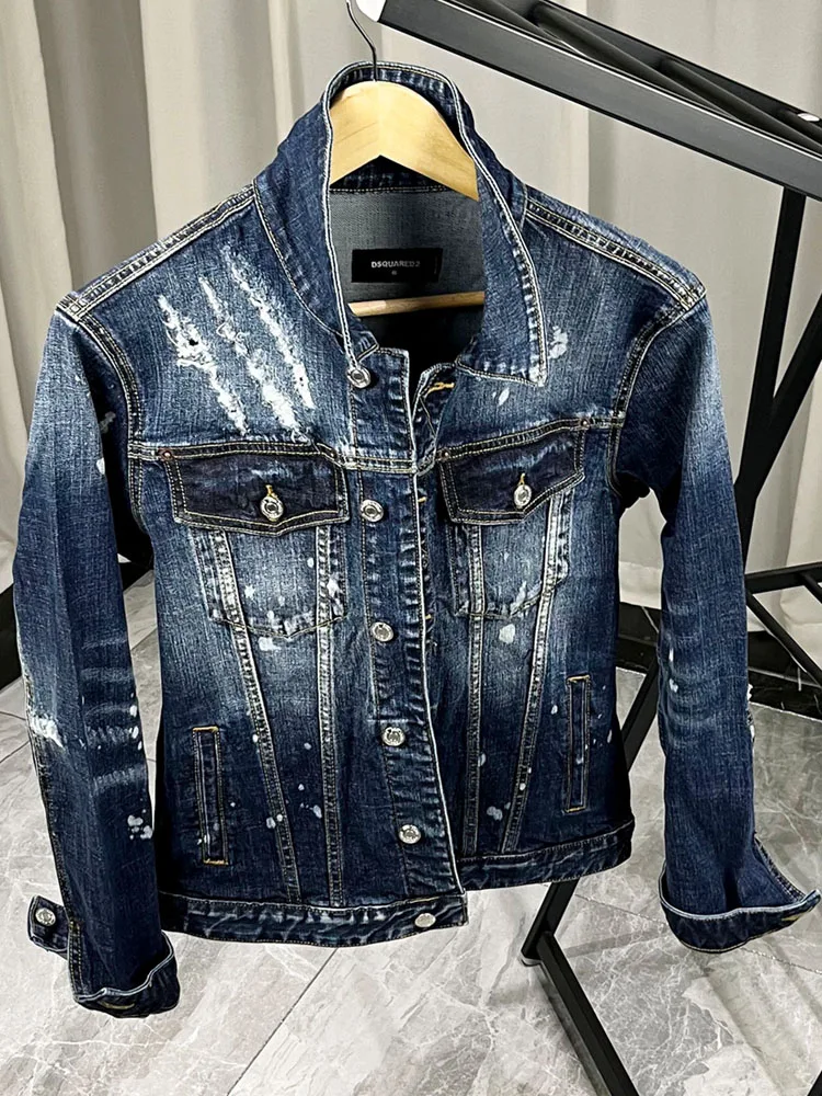 

Men's Slim Fit Denim Jaet D2 Spring Autumn New Sle Elastic Outerwear Faion Urban Breathable Long Sve