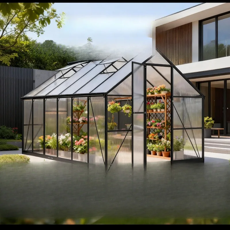 greenhouse, courtyard, flower house, PC panel, detachable sunroom, outdoor office aluminum composite heating room