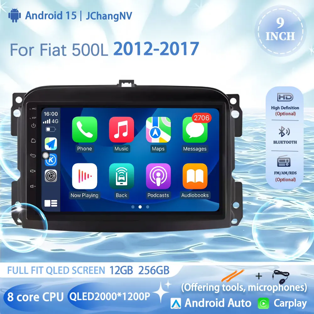 

9“ Android 15 System Car Radio Multimedia Player for Fiat 500L 2012-2017 GPS Navigation BT WiFi IPS Touch Screen Auto Tools