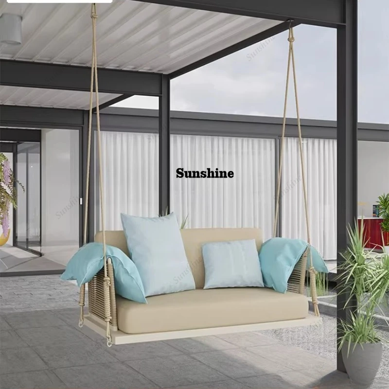 

Outdoor swing balcony hanging chair courtyard, household single and double rattan weaving, simple and modern
