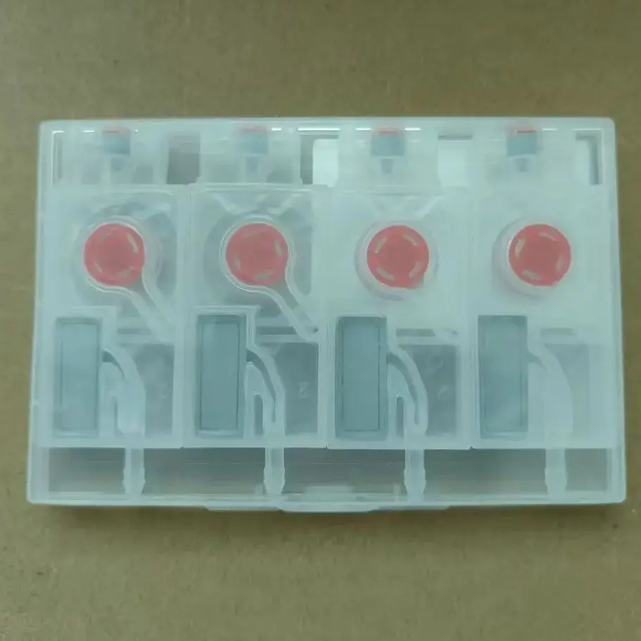 

Комплект из 4 демпферов для чернил I3200 с красным клапаном регулировки давления, прозрачный демпфер для чернил в корпусе из поликарбоната для принтеров Epson 3200, 4720, DTF, УФ-принтеров