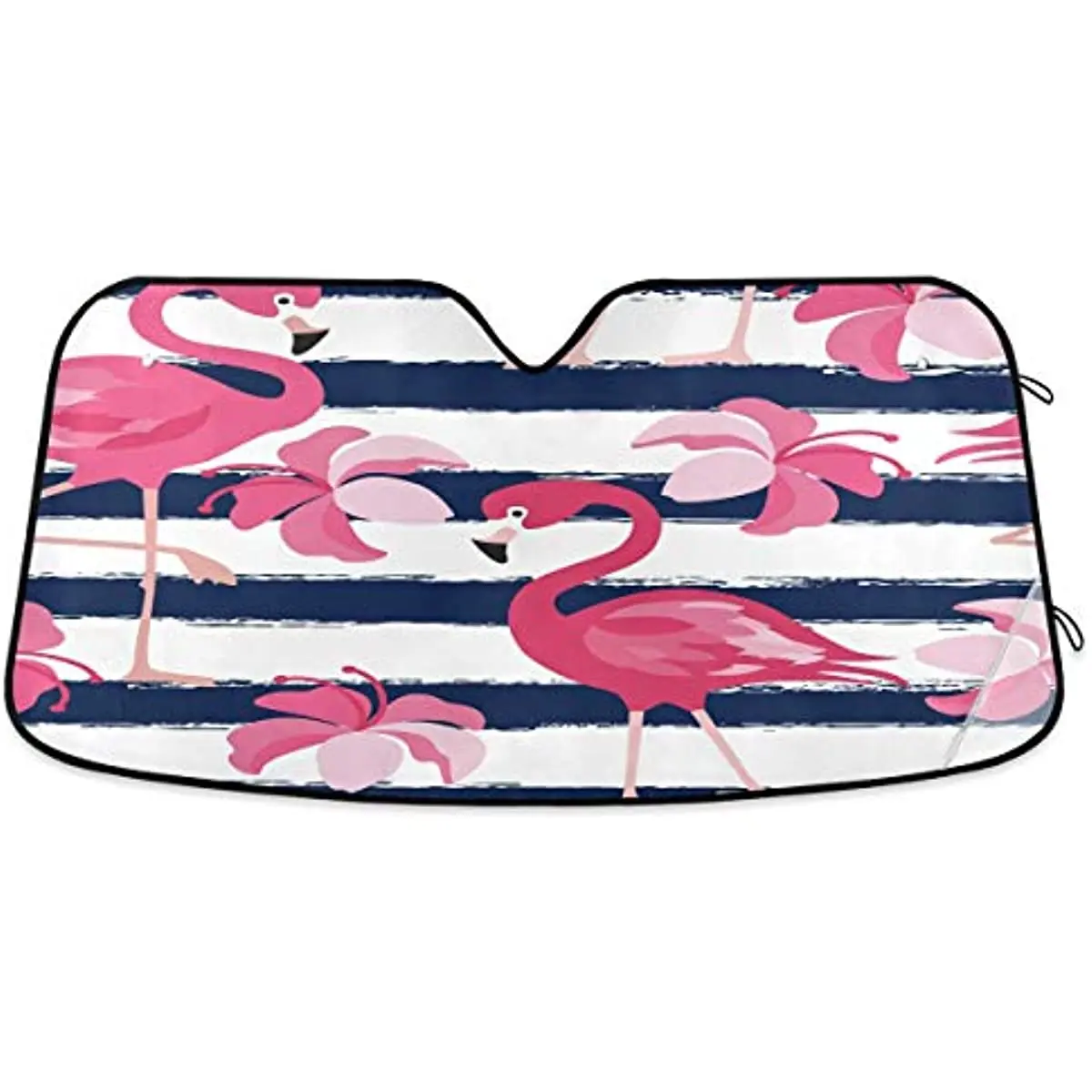 

Qilmy Tropical Flamingo Windshield Sunshade Foldable Car Front Window Sun Shade Blocks UV Rays Auto Heat Protection Visor for Tr