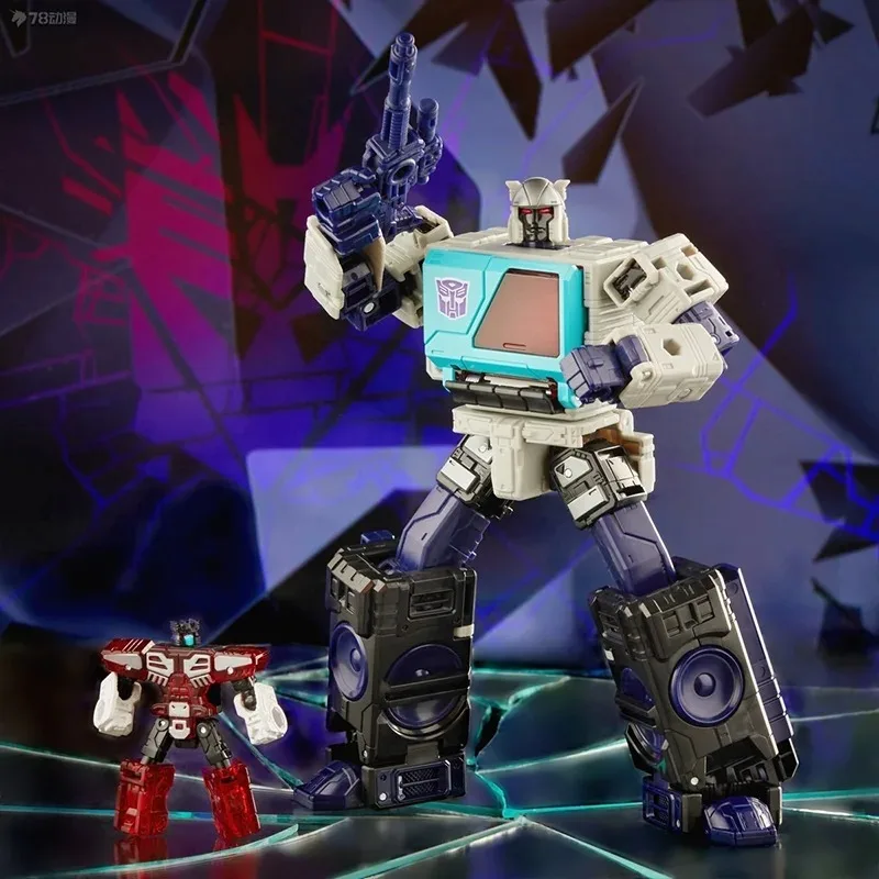 ของเล่นโมเดลแอ็คชั่นฟิกเกอร์แท้จาก Hasbro Transformers Shattered Glass Sound Wave Blaster Rewind Voyager Class รุ่นใหม่