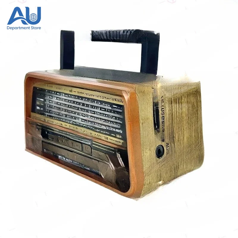 Wooden Retro Wireless Bluetooth Speaker Portable Home Multi-band FM Radio Subwoofer Card Stereo