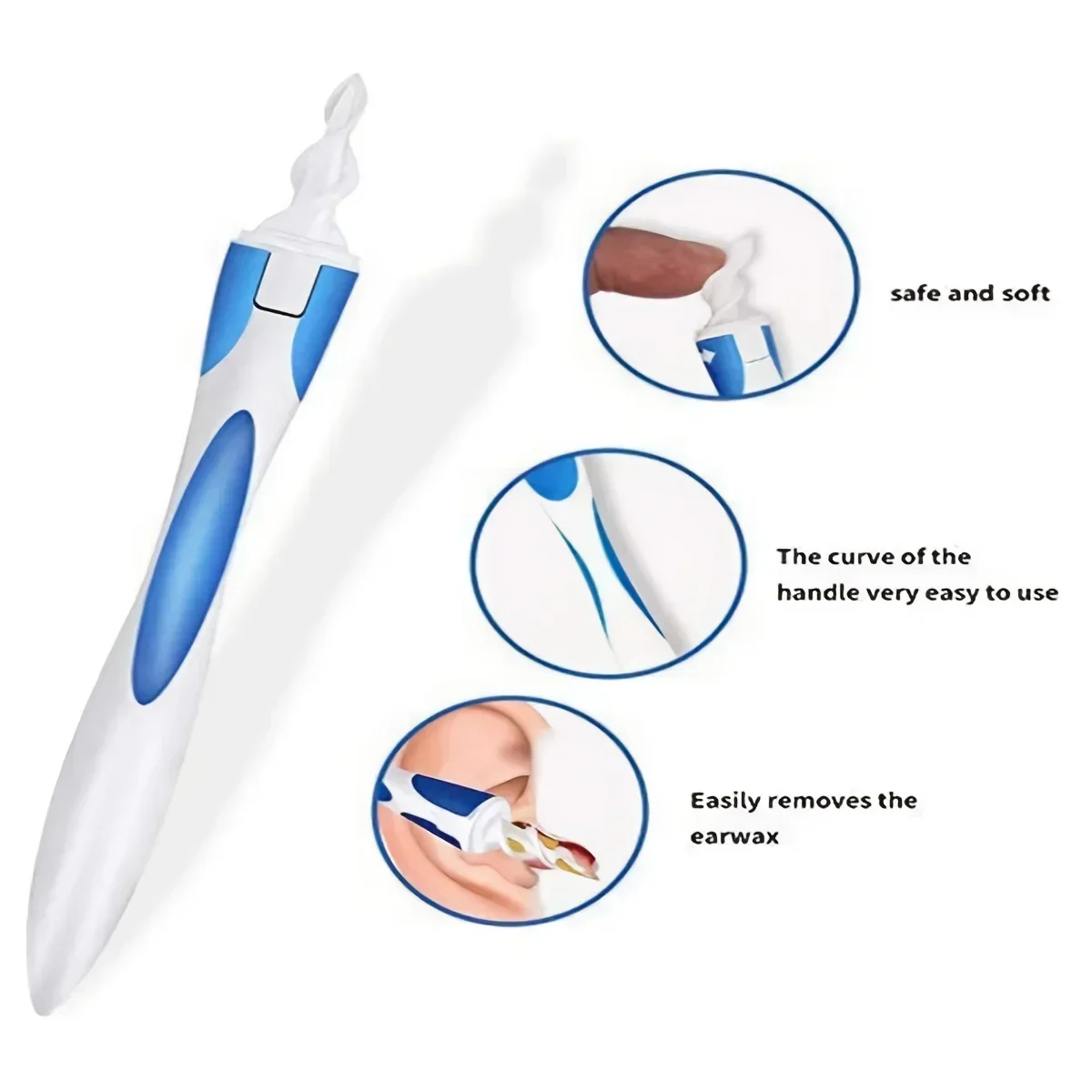 1set- Earwax Extractor Ear Extractor Ear Extractor Cleaner Rotary Earpick Scoop Ear Silicone Extractor Earwax