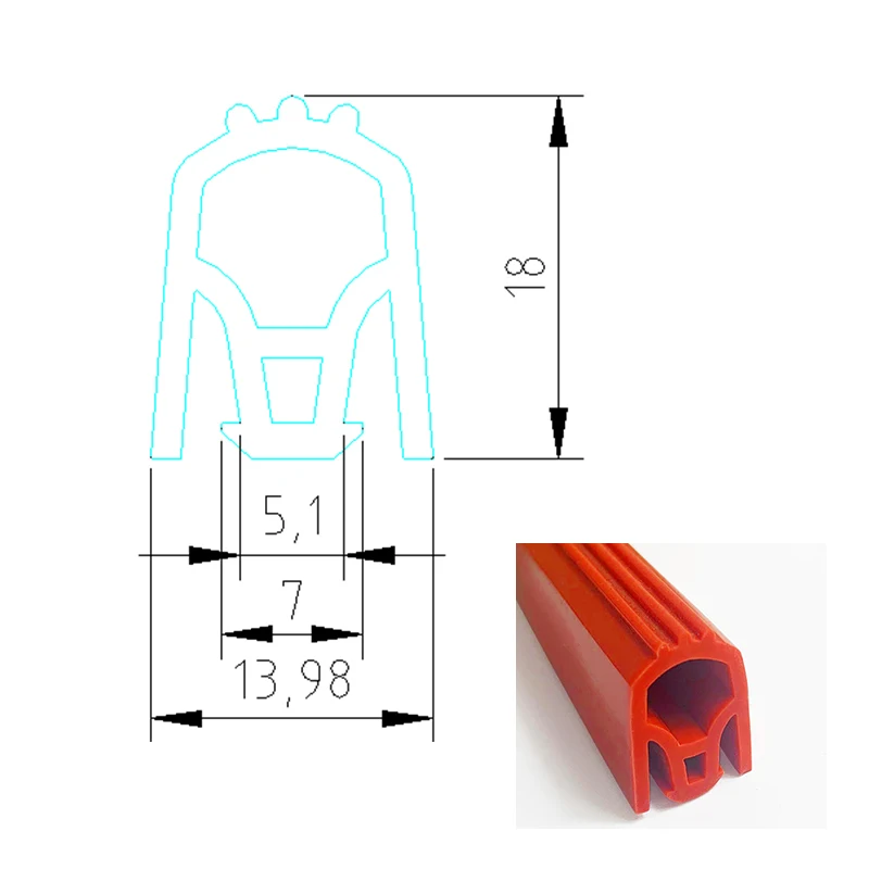 1m Oven Door High Temperature Resistant Dustproof M shaped Rice steaming cabinet Silicone Rubber Sealing Gaskets