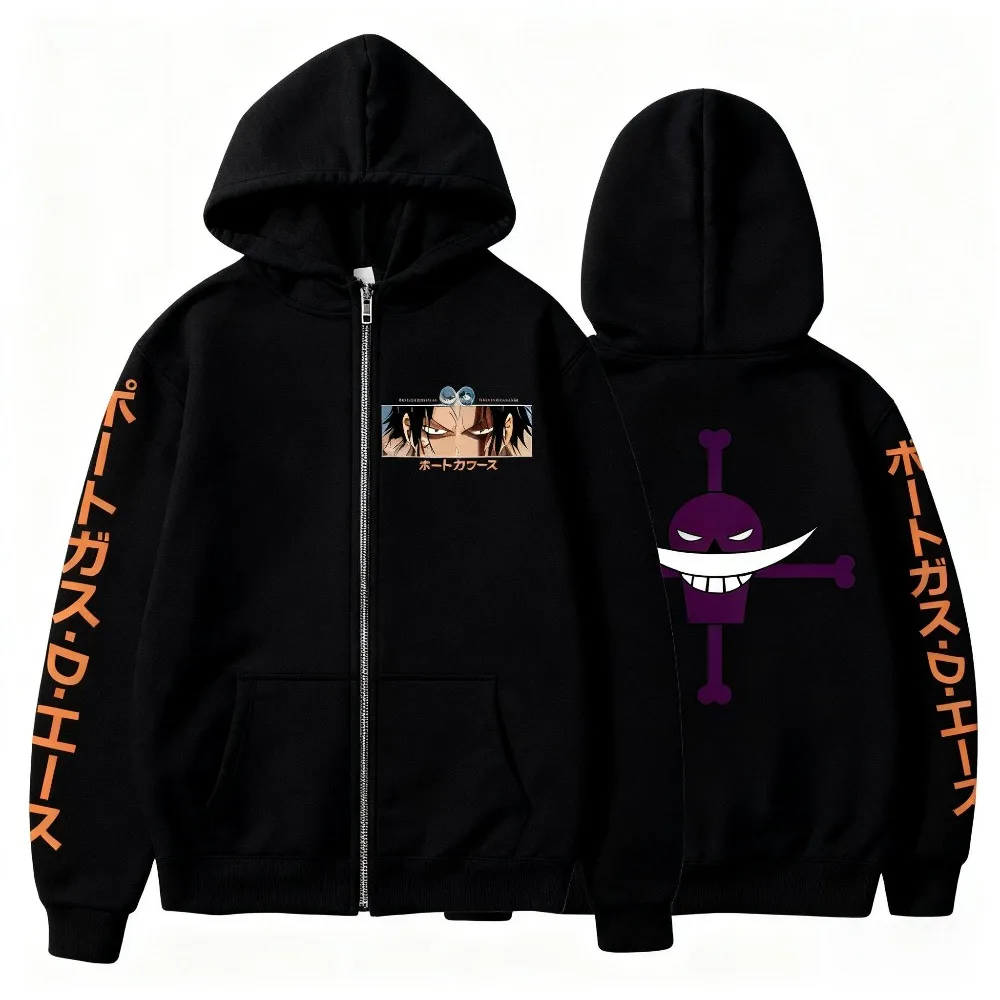 Bluza z kapturem One Piece męska i damska, codzienna bluza wkładana przez głowę, wzór z kreskówki, odzież uliczna, cosplay, jesień, biała, z brodą