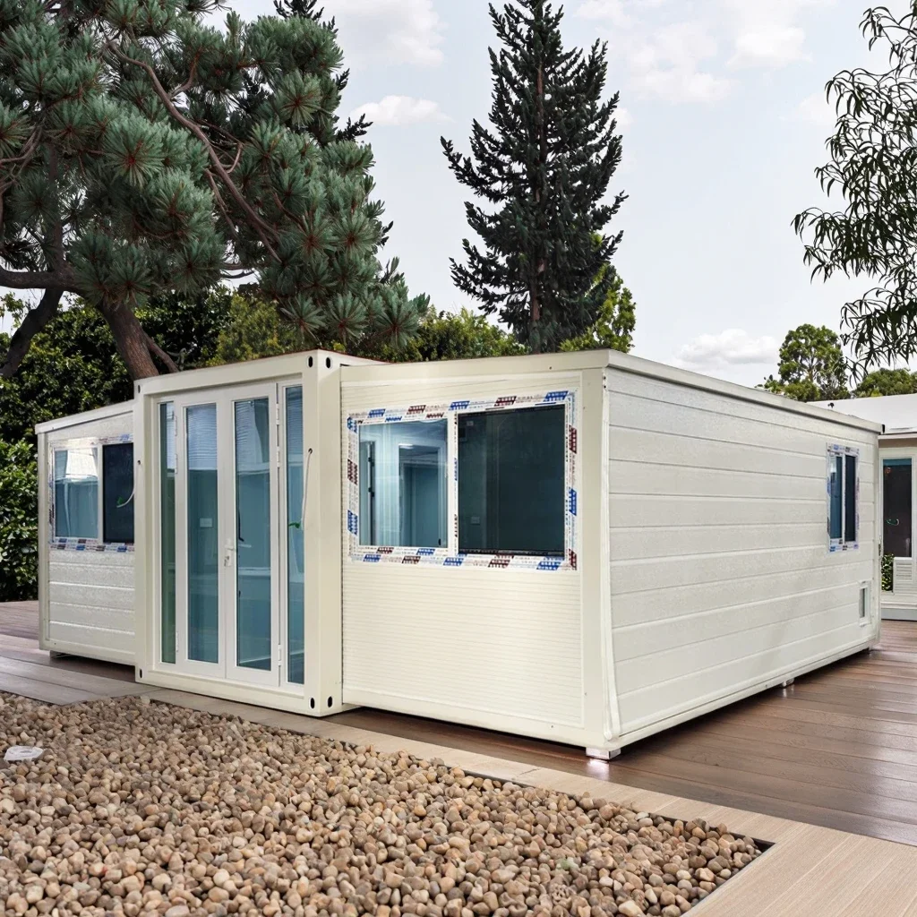Moderna casa contenitore espandibile da 40 piedi, pronta da usare, facile da montare, piccolo carport da villa in acciaio realizzato con pannello sandwich
