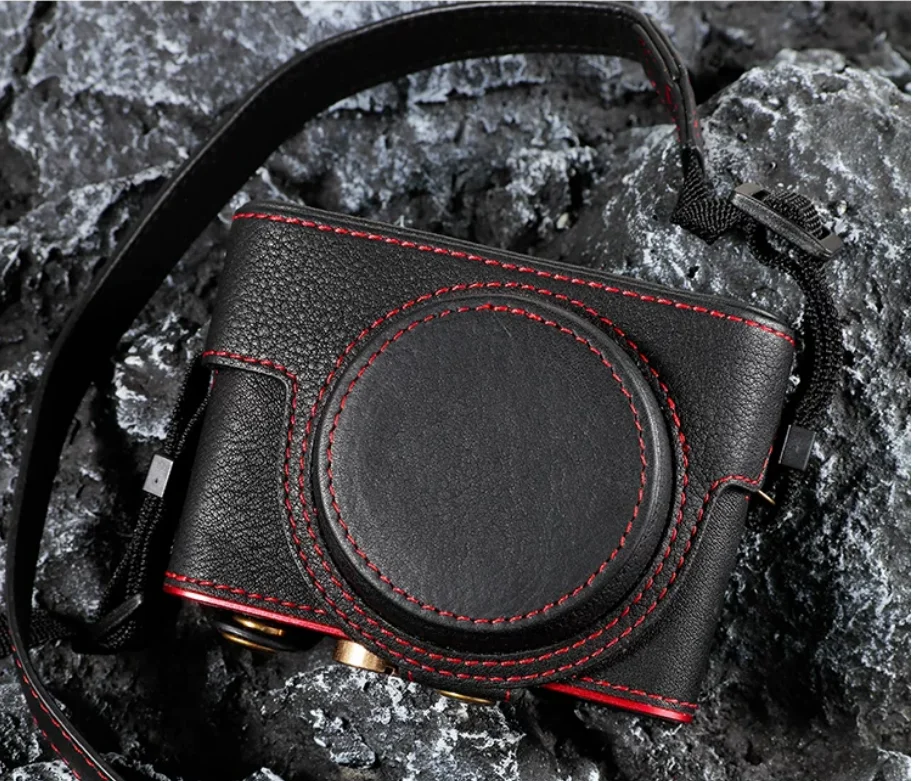 RX100M6 Real leather Camera Case Bag Cover for Sony RX100 Mark II III IV V M2 M3 M4 M5 M6 RX100M7 with Case Strap Shoulder Bag