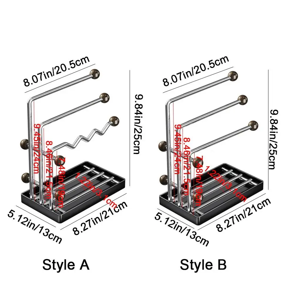 Stainless Steel Kitchen Rag Drying Rack Anti-rust Multi-functional Towel Holder with Drainage Tray Sponge Dishcloth Towel Holder