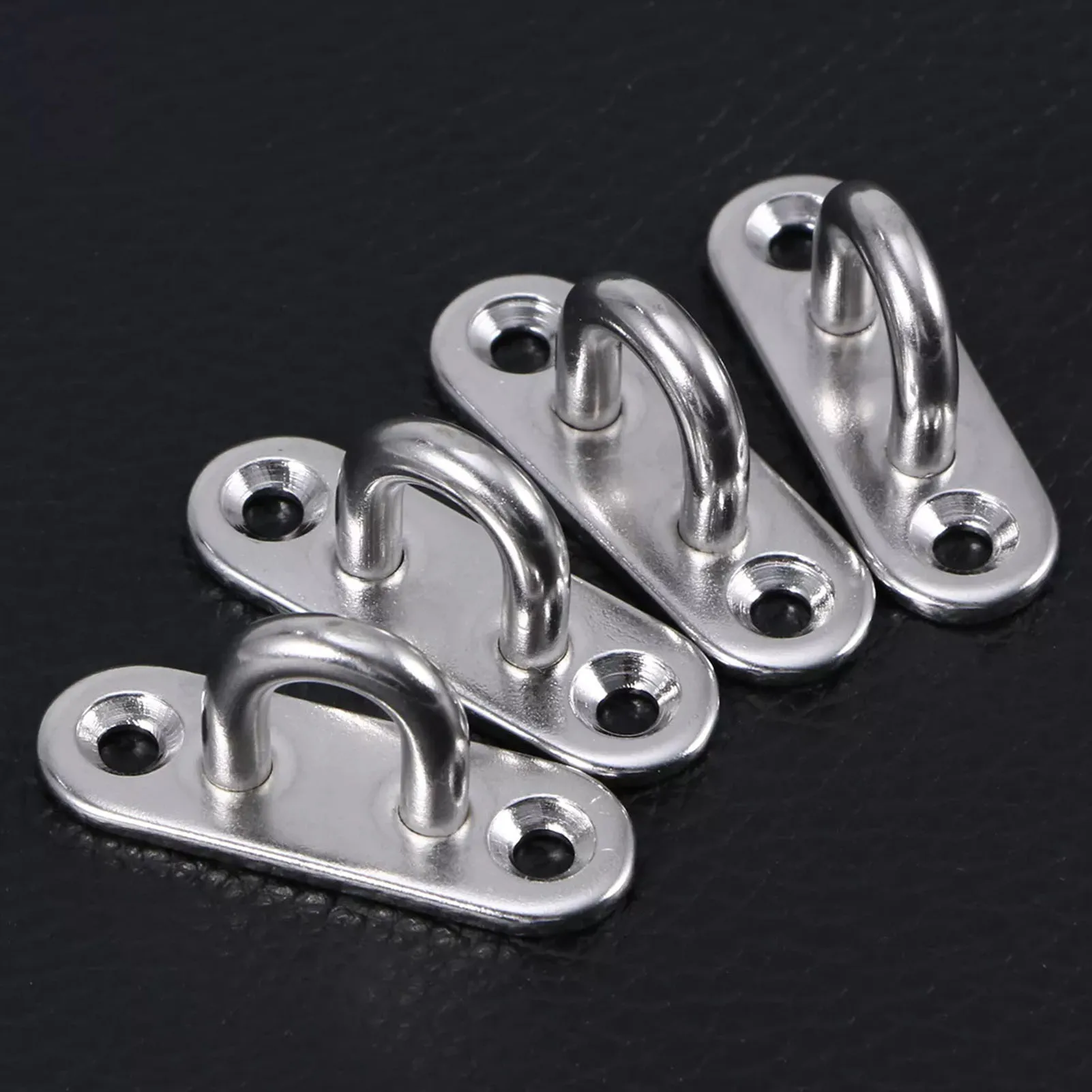 4pcs M5 Oblong Pad Eye Plate Stainless Steel Eye Plate Durable Metal Staple Ring Hook Ceiling Hook Hardware Home Improvement VC