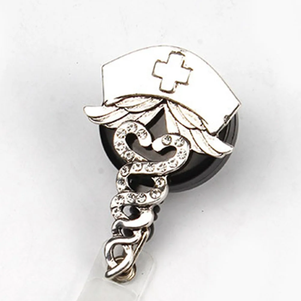 

Chest Card Retractable Badge Holder White For Nurse Teacher Student Id Clip Key Accessory Telescopic Badge Holder Work