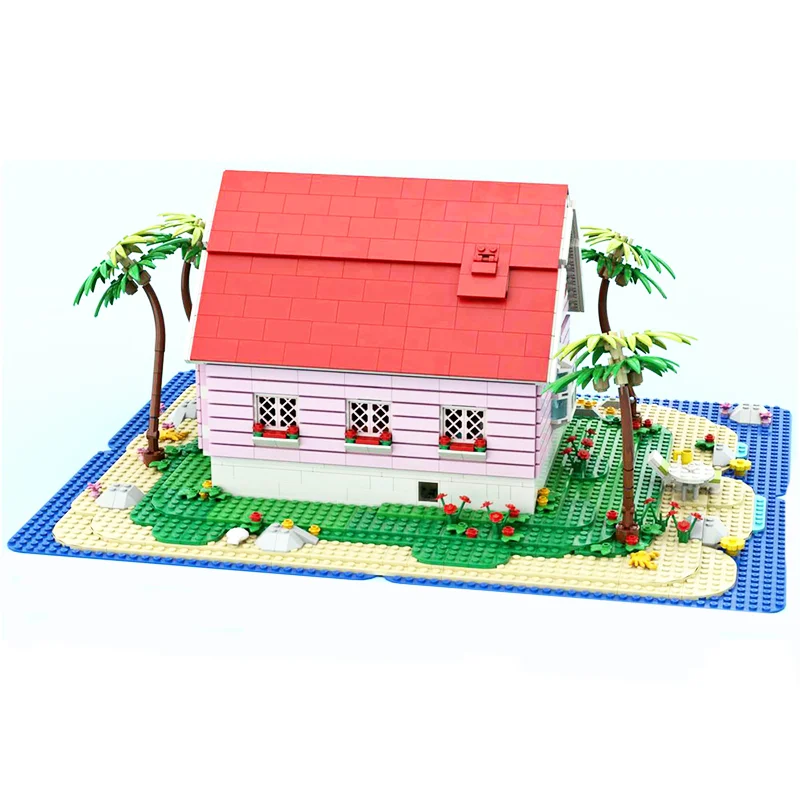 2611 Uds. MOC The Kameing House Dragones Balls escena de Anime isla cabaña DIY modelo de bloques de construcción regalo de cumpleaños