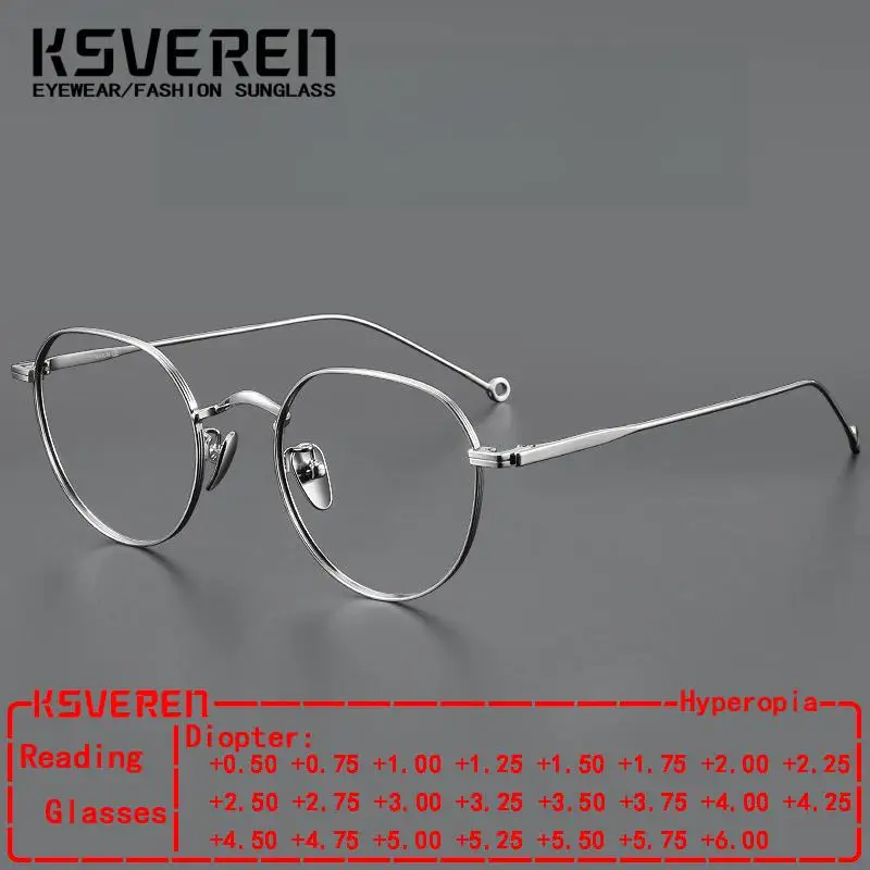 

Fashion Comfortable Eyeglasses Retro Oval Pure Titanium Reading Glasses Luxury Prescription Glasses Frame For Men Wome