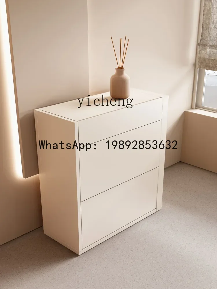 

X4 Cream Style Home Shoe Cabinet Entrance Cabinet Door Wall Storage Cabinet