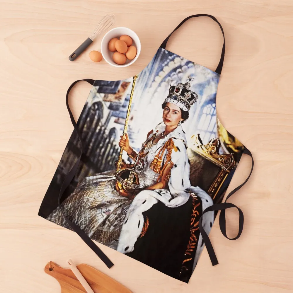 

Queen Elizabeth Apron For Nail Stylist Women's Home Clothes Kitchen Apras Man Apron