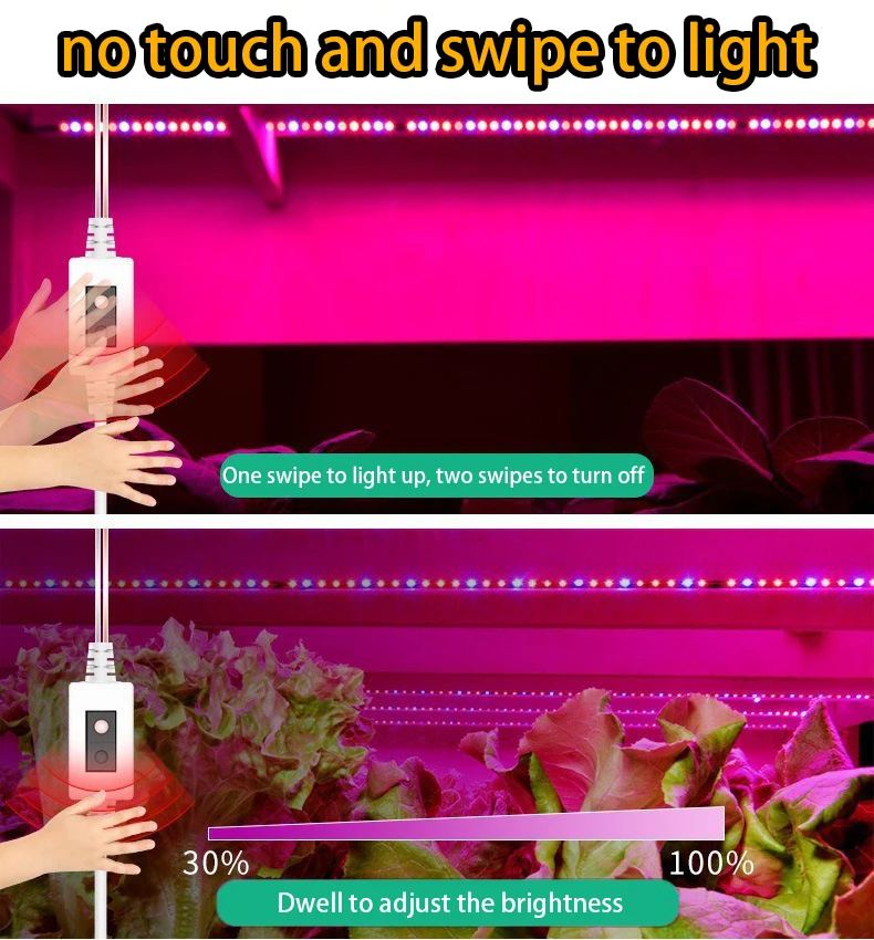 SOMYMORE Full Spectrum LED Plant Grow Lamp Strip Smart Infrared Sensor Switch LED PLant Lights Greenhouse Crops Growing Light