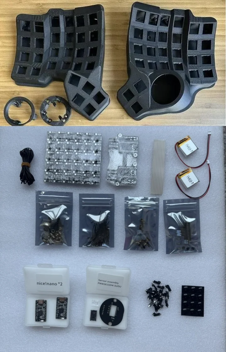 MiFuny Charybdis Mini/Nano Split-Tastatur, PCB-Material-Kit, kundenspezifische kabelgebundene/kabellose Trackball-Split-Gehäuse für mechanische Tastaturen, nicht vorgefertigt 8