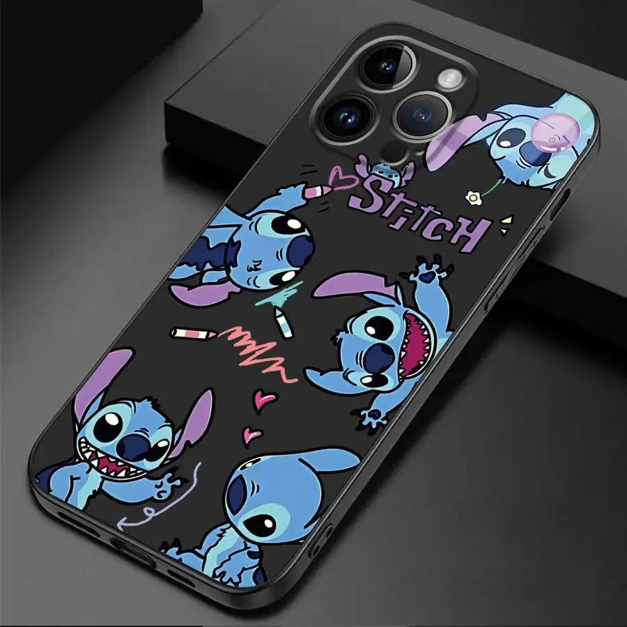 Funda de teléfono Disney Stitch Angle para Google Pixel 7a 6a 7 Pro 6 Pro 8 Pro 8a, funda a prueba de golpes, bolsa negra suave