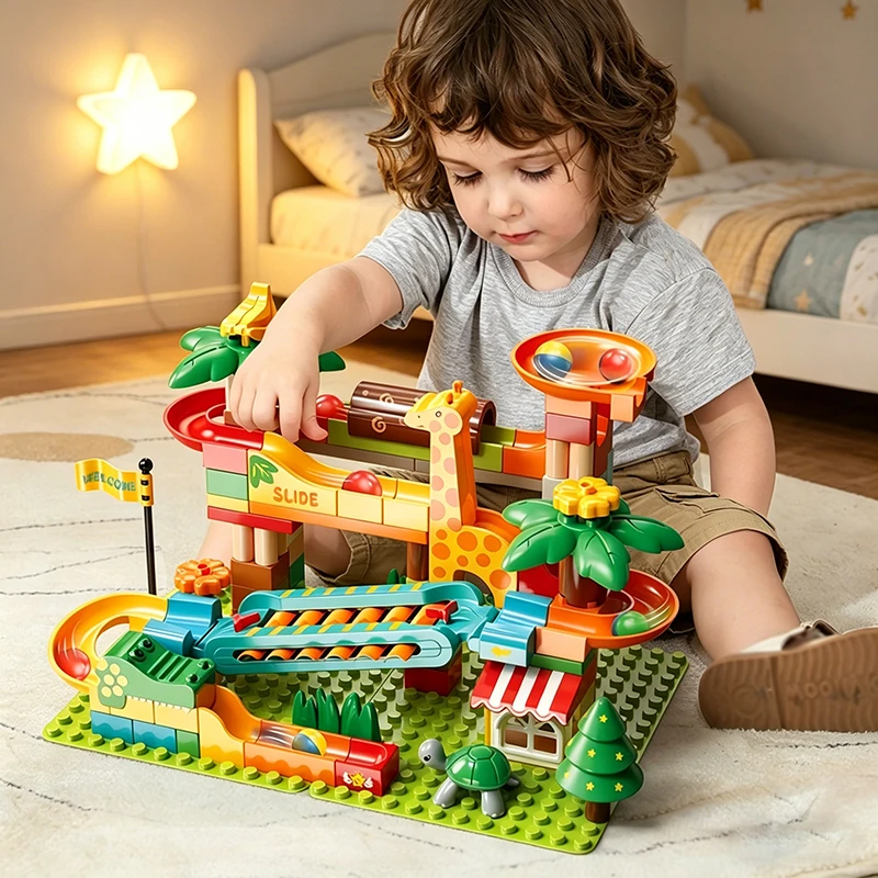 

109pieces Creative Marble Run Blocks Piano-playing Slide Track Ball Rolling Track Diy Educational Assembly Games Children Gift