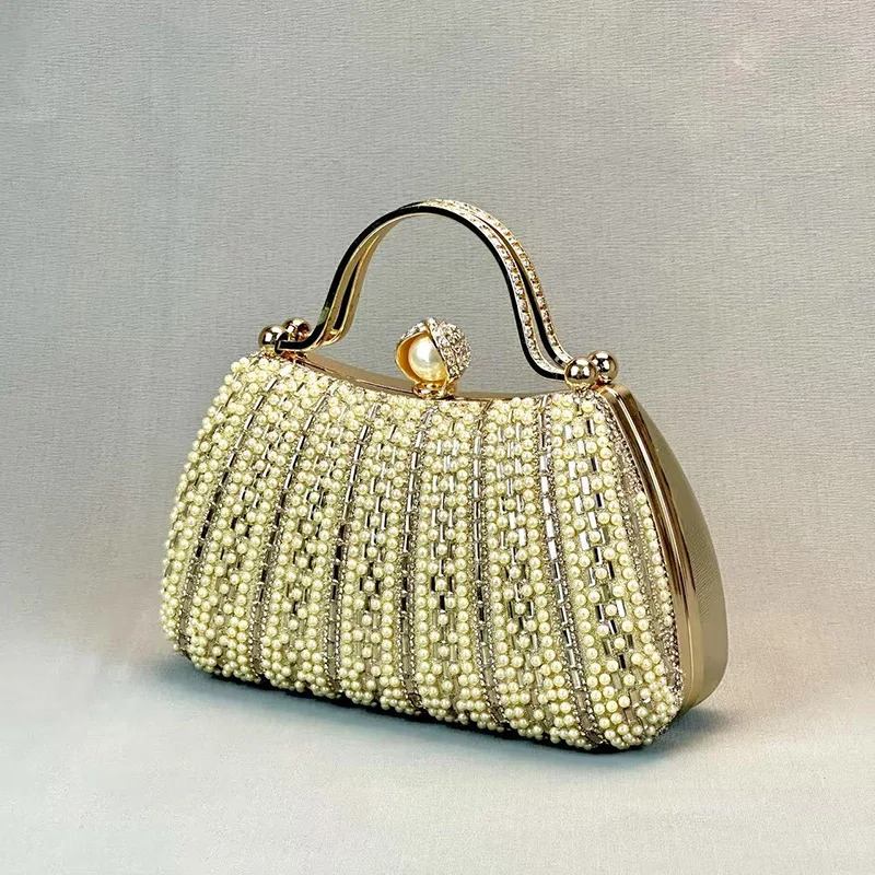 

Роскошная модная вечерняя сумка со стразами и бриллиантами для женщин, изысканный клатч с сверкающим жемчугом, дорожная сумка через плечо