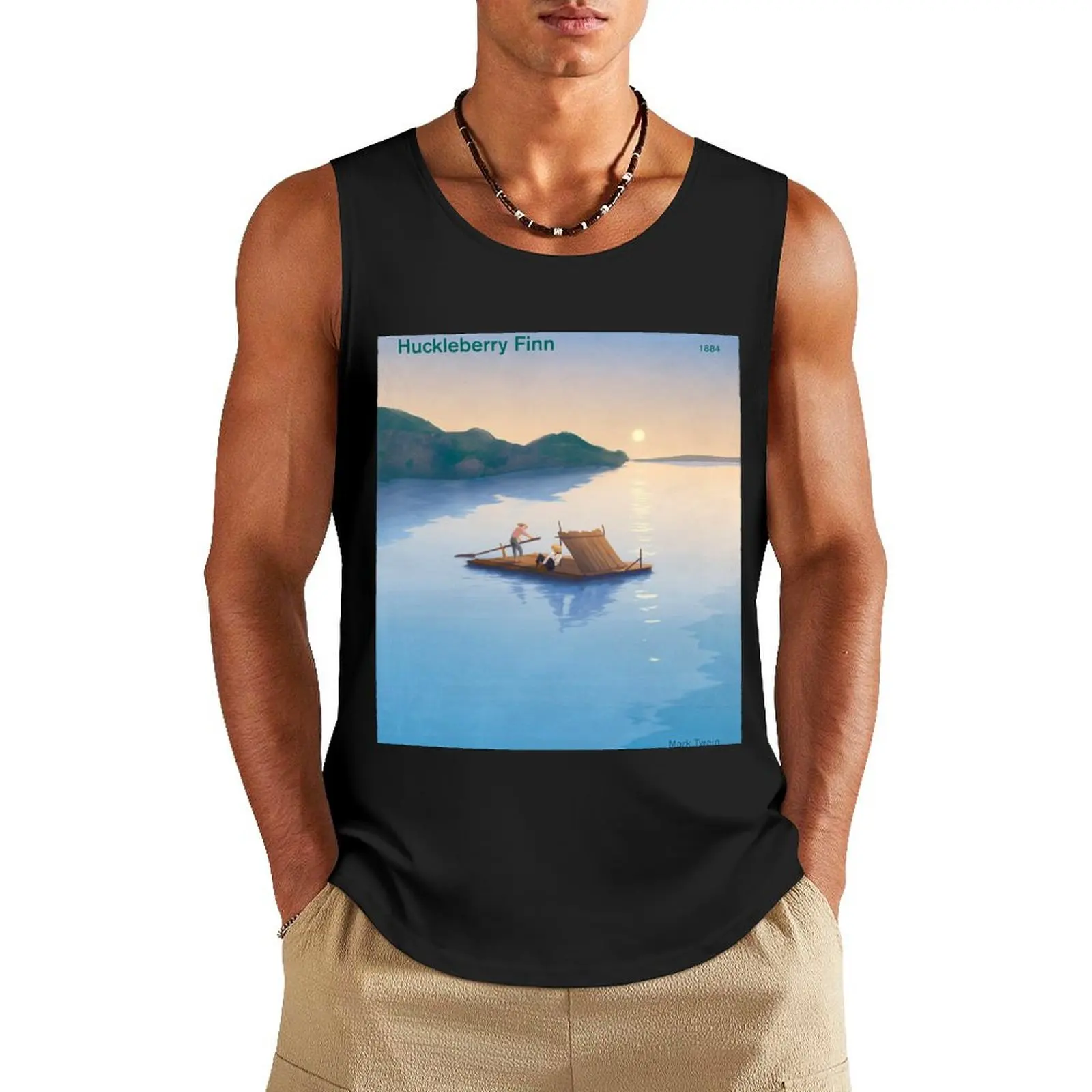 Huckleberry Finn, Mark Twain Literary Art for Book Lovers, Readers and Writers Tank Top Sleeveless top Men's summer clothes 2024