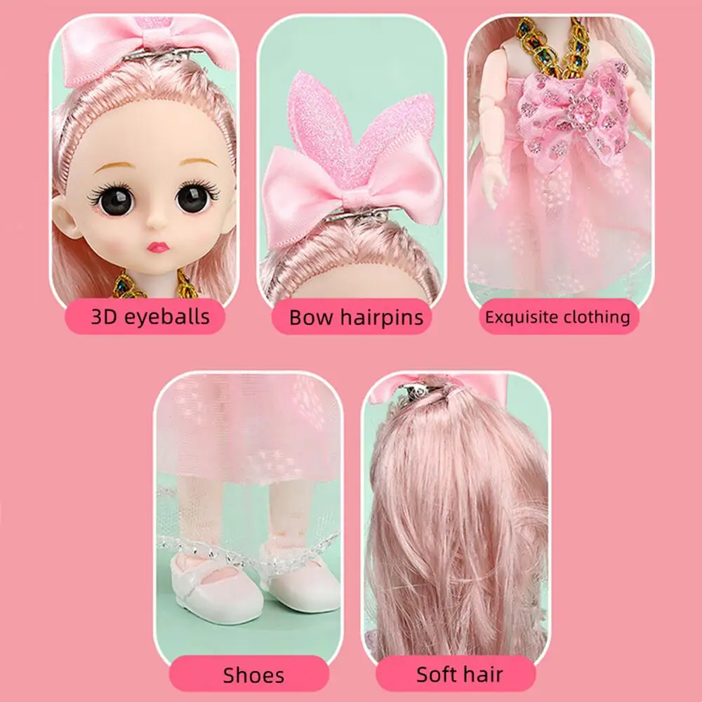 16cm BJD Doll 1/12 Scale with Clothes and Shoes DIY Movable 13 Joints Fashion Princess Doll Figure Happy Girl Gift Child Toys