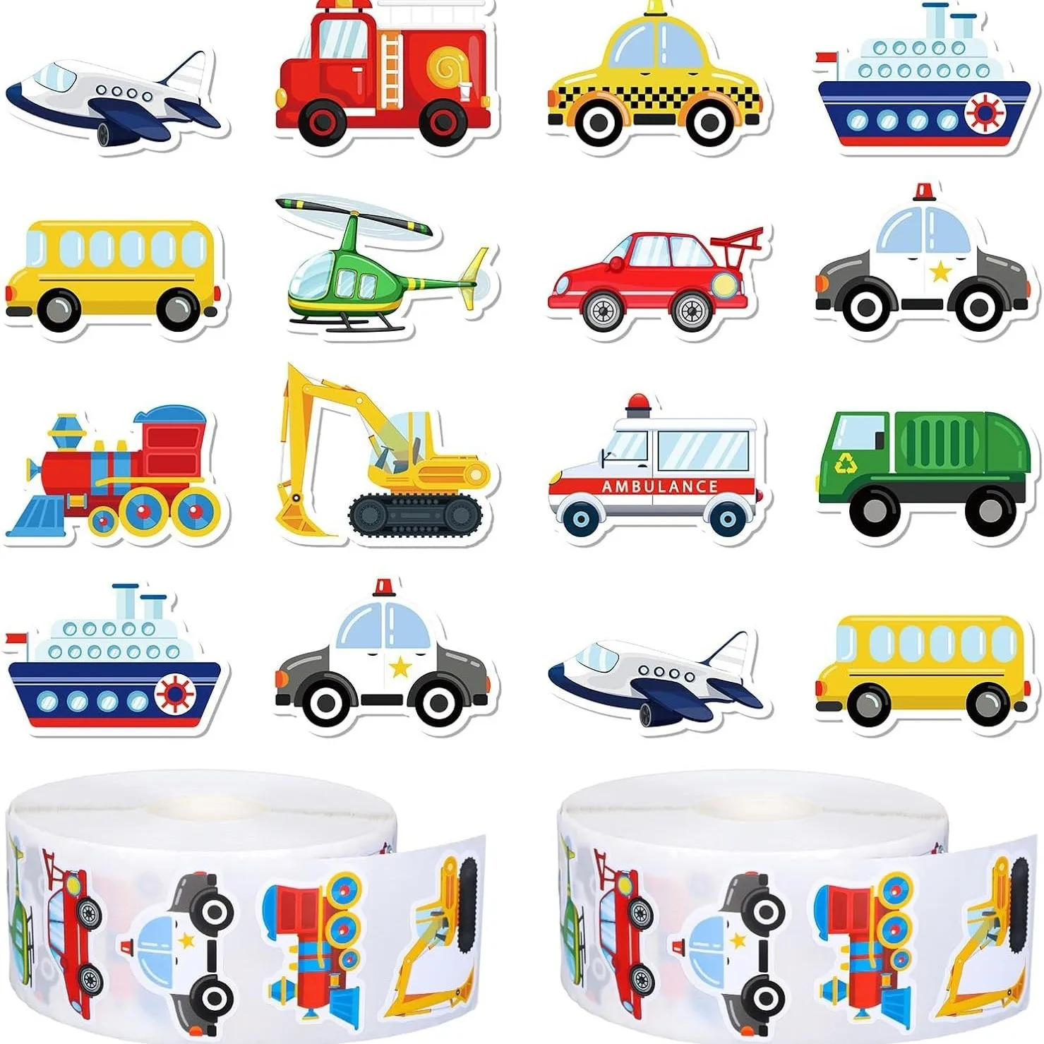 500Pcs /1 Rolls 2.5cm/1inch Car Shaped Sticker Decoration Gift Box Sticker Label Stationery Sticker