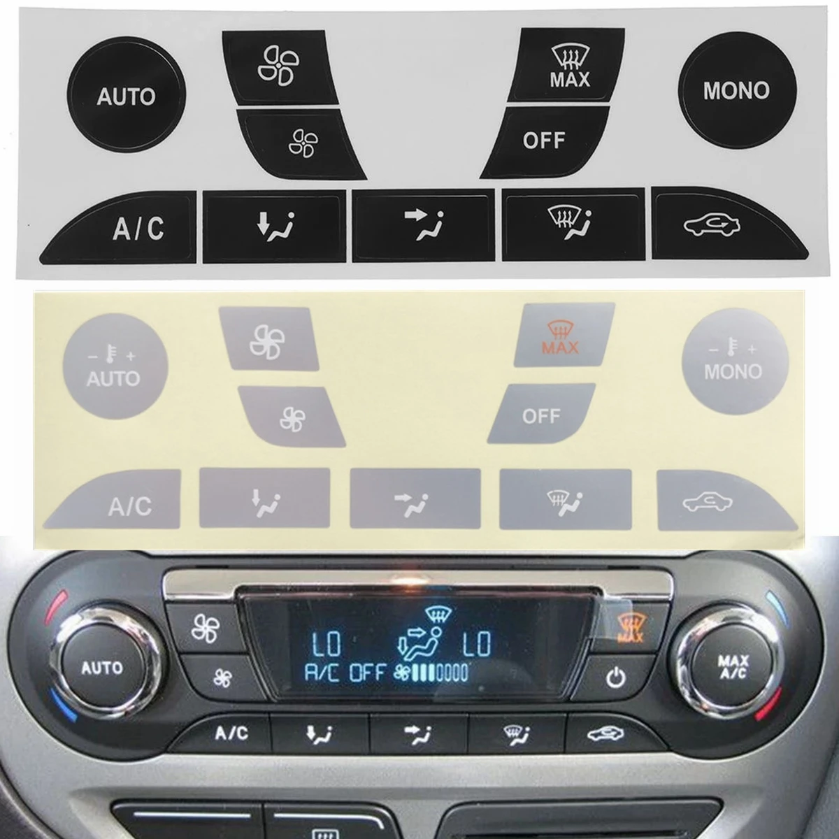 For Ford Focus 1999-2005 Air Condition AC Climate Control Worn Peeling Button Repair Decals Stickers PVC Car Accessories