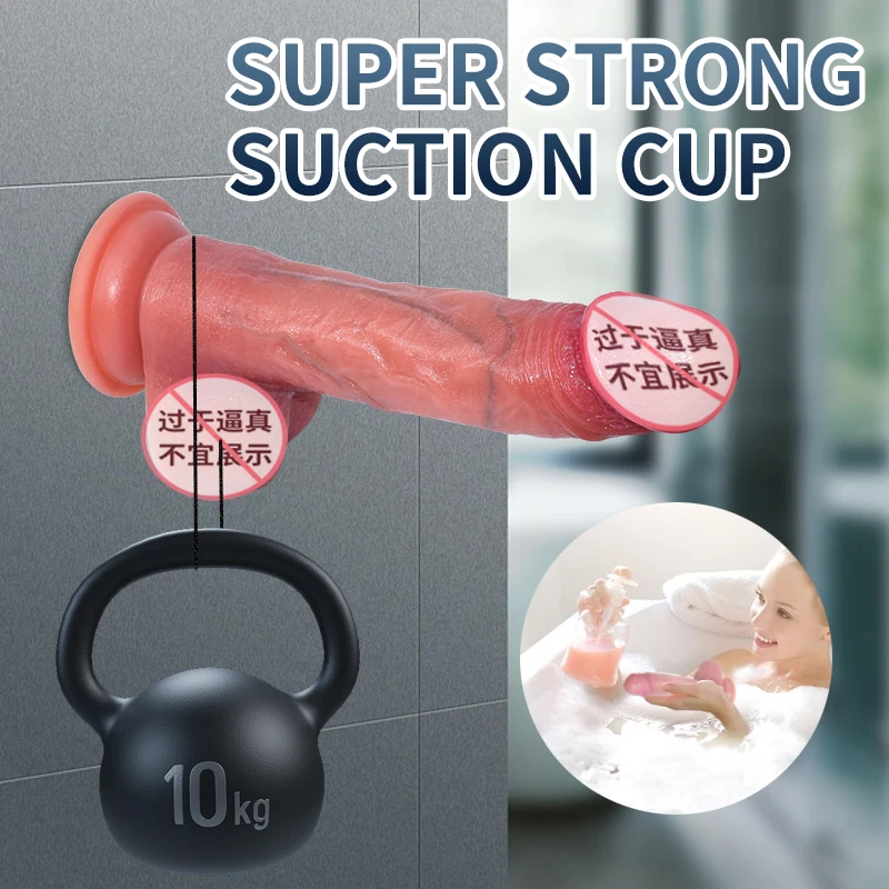 8.6-inch Realistic Fake Penis Adult Sex Toy, Female Masturbator, Huge Fake Penis, Soft Silicone Suction Cup, Penis