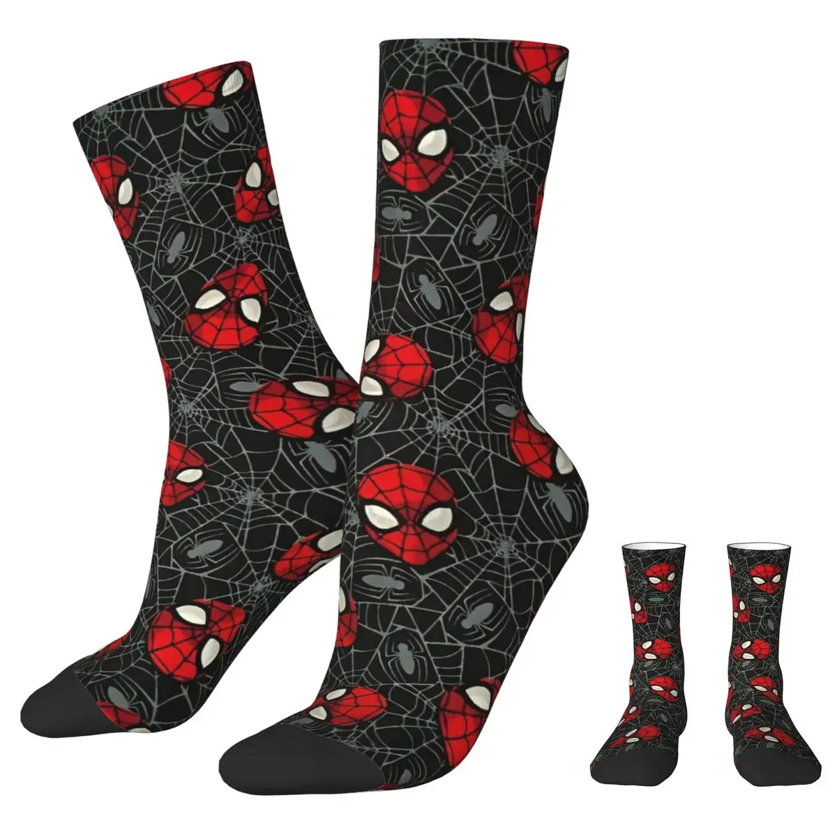 Spider-Man Comic Web Cool Autumn Winter Hip-hop UnisexSocks Cartoon Anime Non-slip Basketball Socks