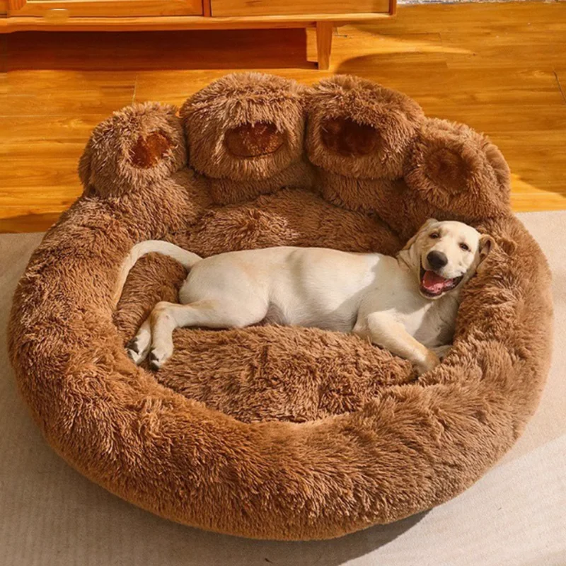 

Large Designer Plush Dog Kennel Warm Cushions Girls Nests Cute Dog Kennel Design Brown Niche Pour Chien Room Accessories