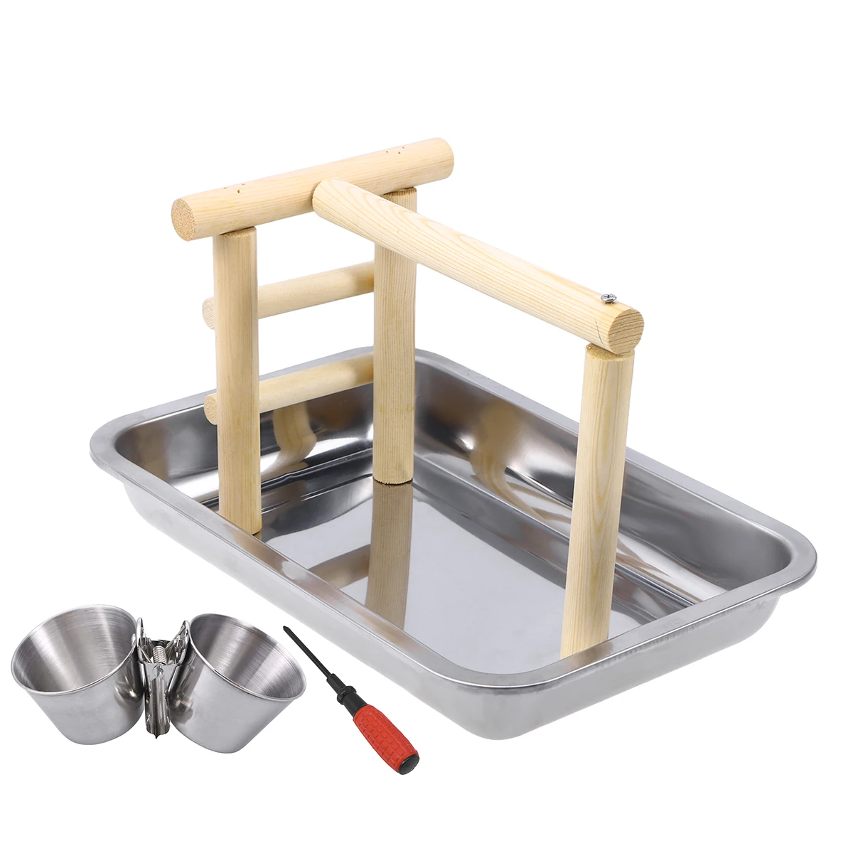 

Bird Parrot Natural Wood Standing Rack Cage Climbing Bridge Popular for Cockatiels Parakeets Small Birds Bird Climbing Swing